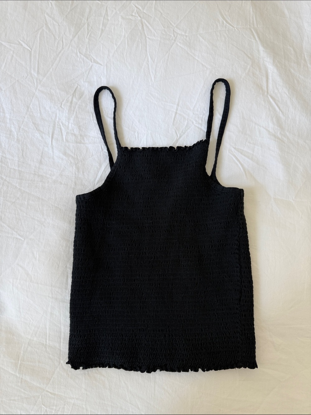 Atmosphere Black Smocked Tank Top